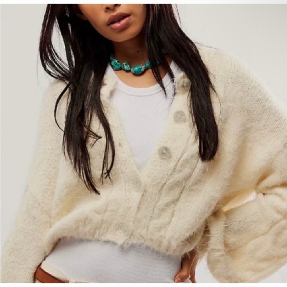 Free People Willow Cardi in Tofu Combo